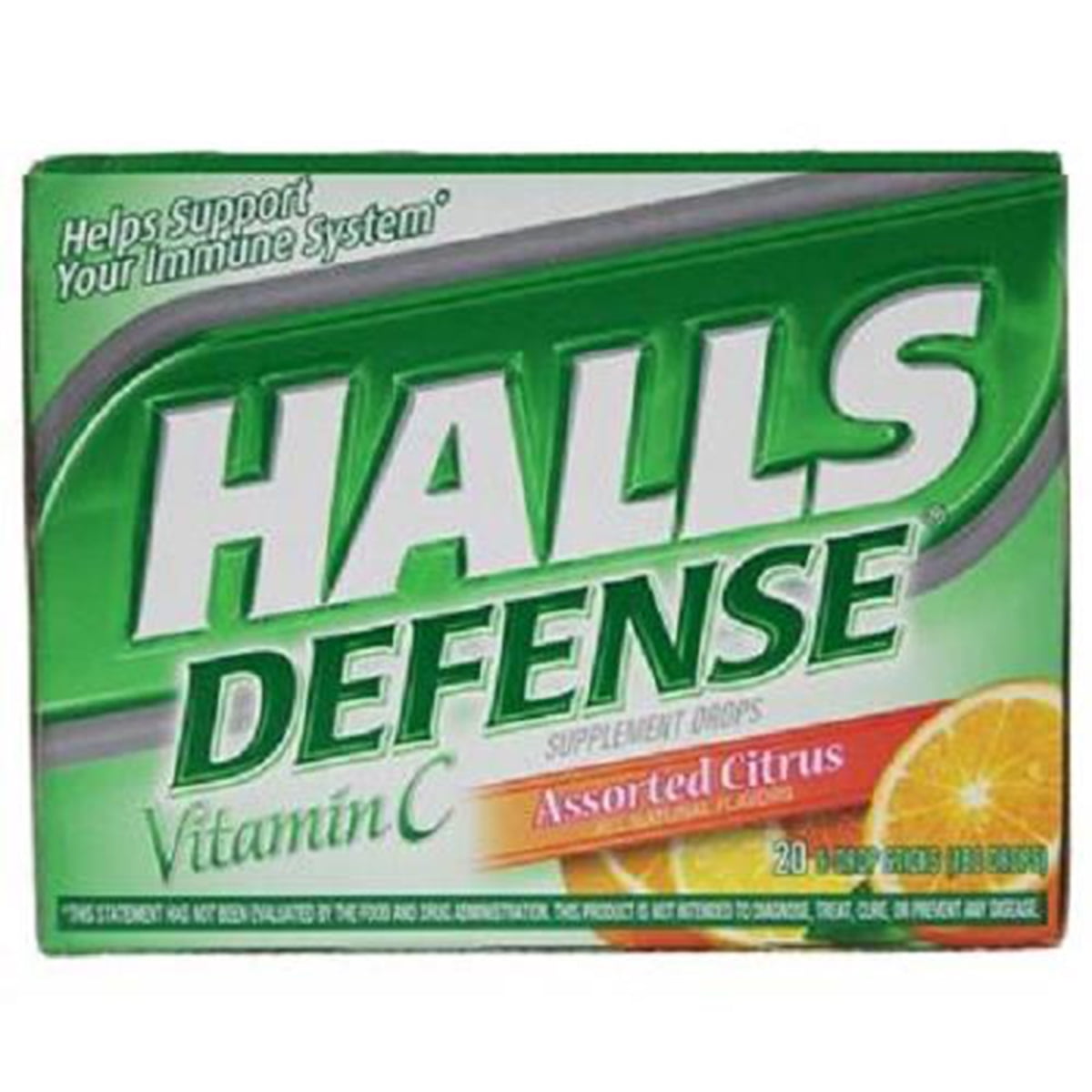 Halls Defense, Vitamin C Assorted Citrus, Count 20 (9Drops) - Cough Drops / Grab Varieties & Flavors