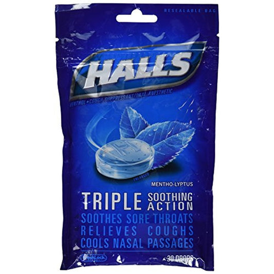 Halls Drops, Menthol-Lyptus (Pack of 6)