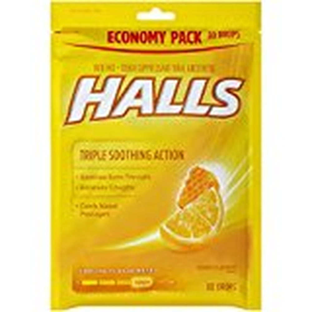 Halls, Mentho-Lyptus Honey Lemon, Throat Cough Drops (Pack of 2)