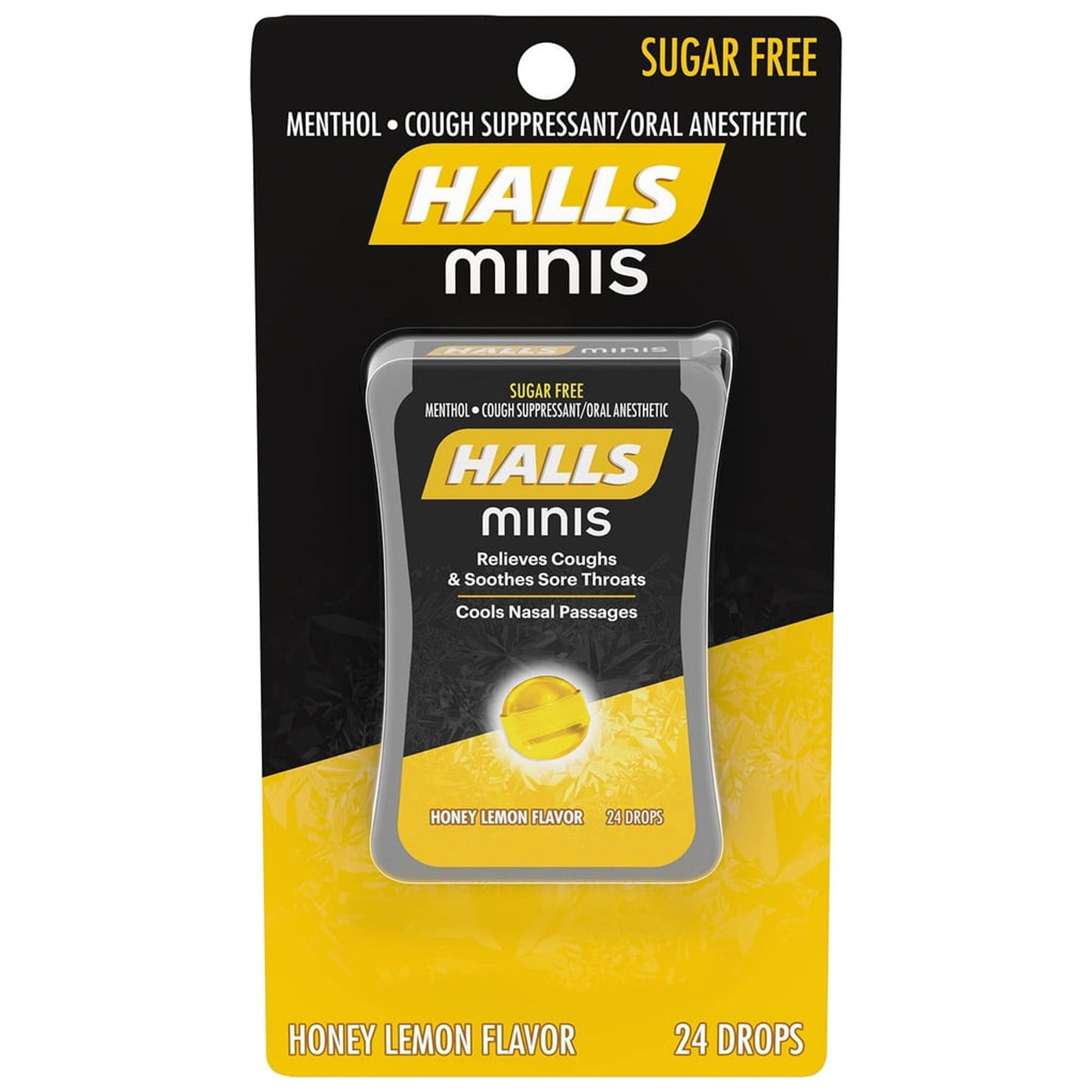 Halls Minis Honey Lemon Sugar Free Cough Drops (Pack of 8)