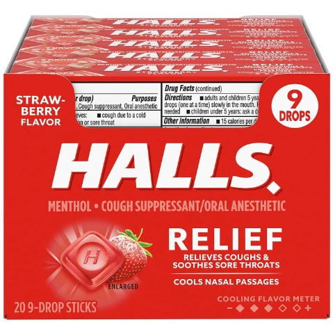 Product Of Halls, Strawberry, Count 20 (9Drops) - Cough Drops / Grab Varieties & Flavors