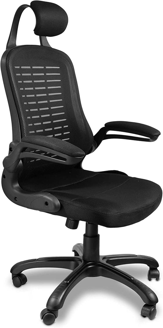 Halter Ergonomic Office Mesh Chair with Headrest Lumbar Support Black 21" L 22" W 45" H