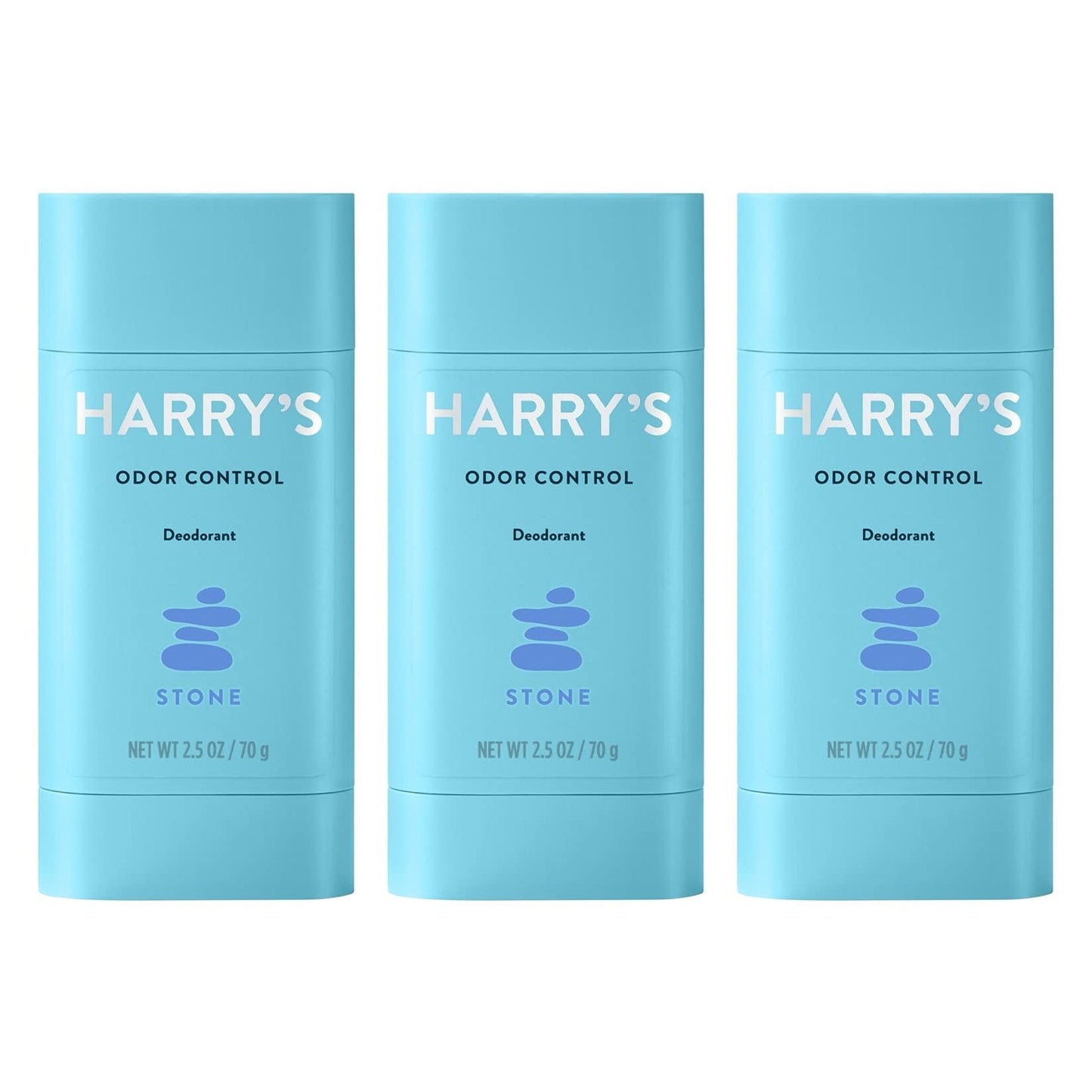 Harry's Men's Odor Control Deodorant, Aluminum-Free, Stone, 2.5 Oz, 3 Count (pack of 1)