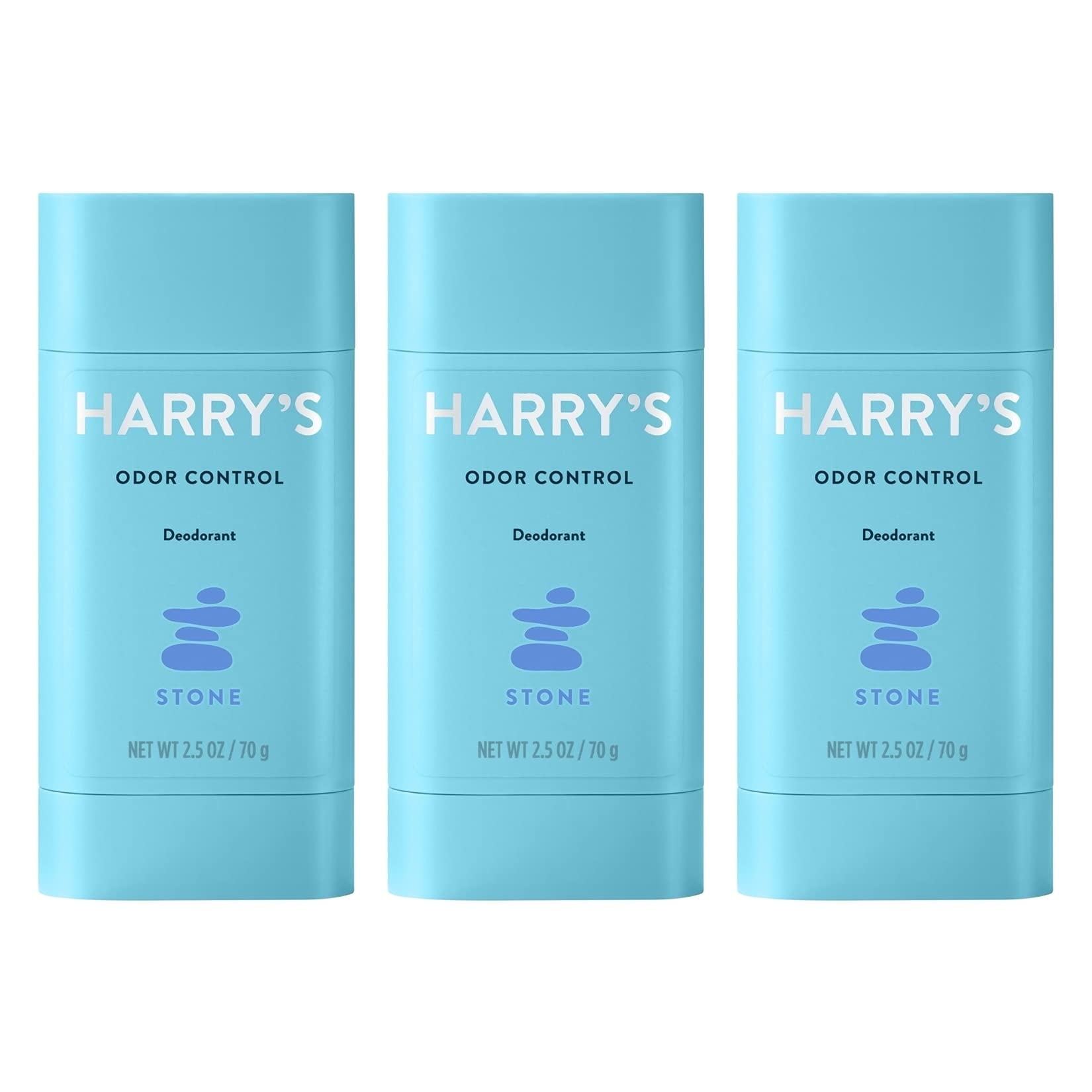 Harry's Men's Odor Control Deodorant, Aluminum-Free, Stone, 2.5 Oz, 3 Count (pack of 1)