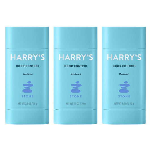 Harry's Men's Odor Control Deodorant, Aluminum-Free, Stone, 2.5 Oz, 3 Count (pack of 1)