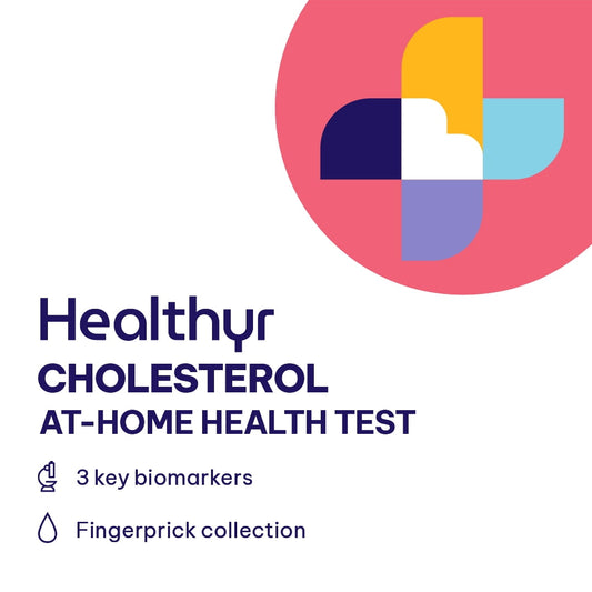 Healthyr Cholesterol At-Home Heart Health Test for HDL, LDL, and Total Cholesterol with Lab Fee Included