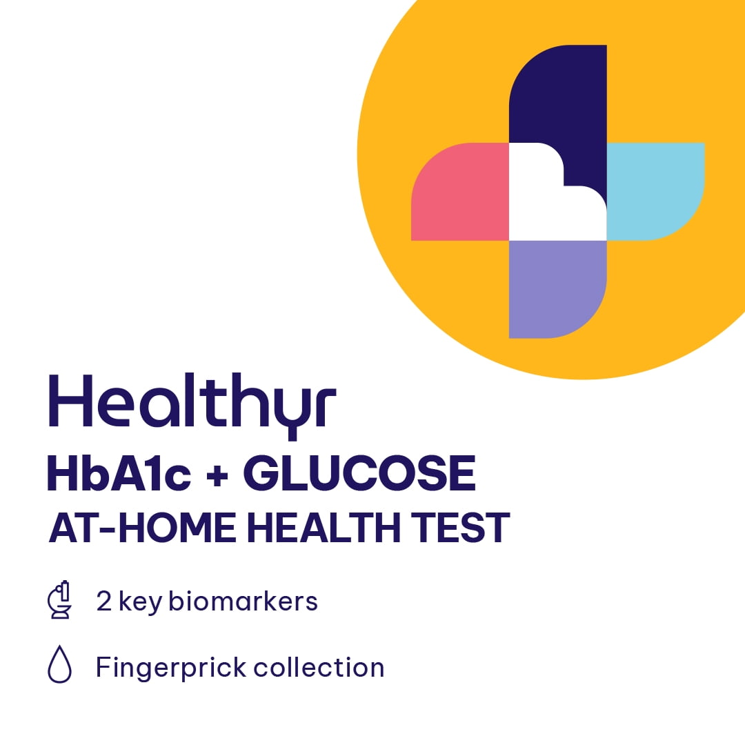 Healthyr HbA1c and Glucose At-Home Blood Sugar Test with Lab Fee Included