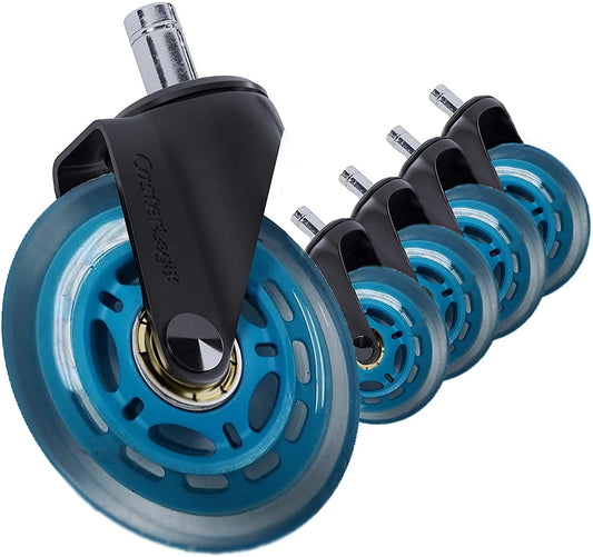 Heavy Duty Office Chair Soft Caster Rollerblade (5) Wheels for Logitech Embody