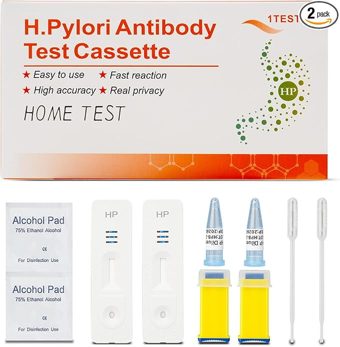 Helicobacter Pylori Test Kits, H. Pylori，h. Pylori Stool (Antibody)10-15 Minutes of Quick Home Testing, The Result is Highly Accurate, Easy to Read and use，Pack of 2