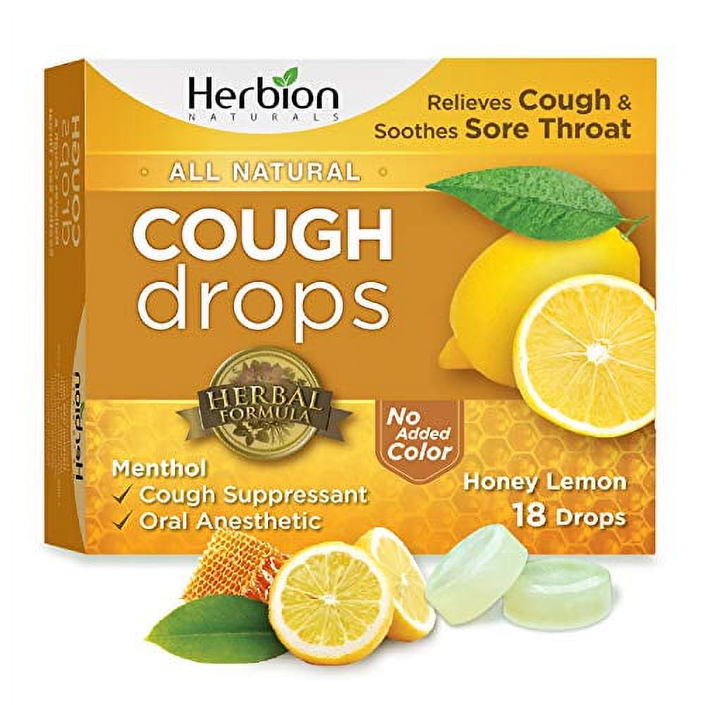 Herbion Naturals Cough Drops, Honey Lemon, 18 Ct, 6 Pack