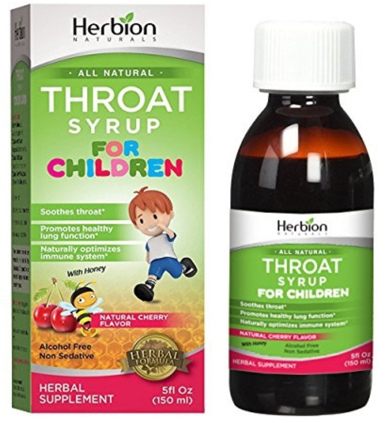 Herbion Naturals Throat Syrup For Children, 5 oz (Pack of 2)