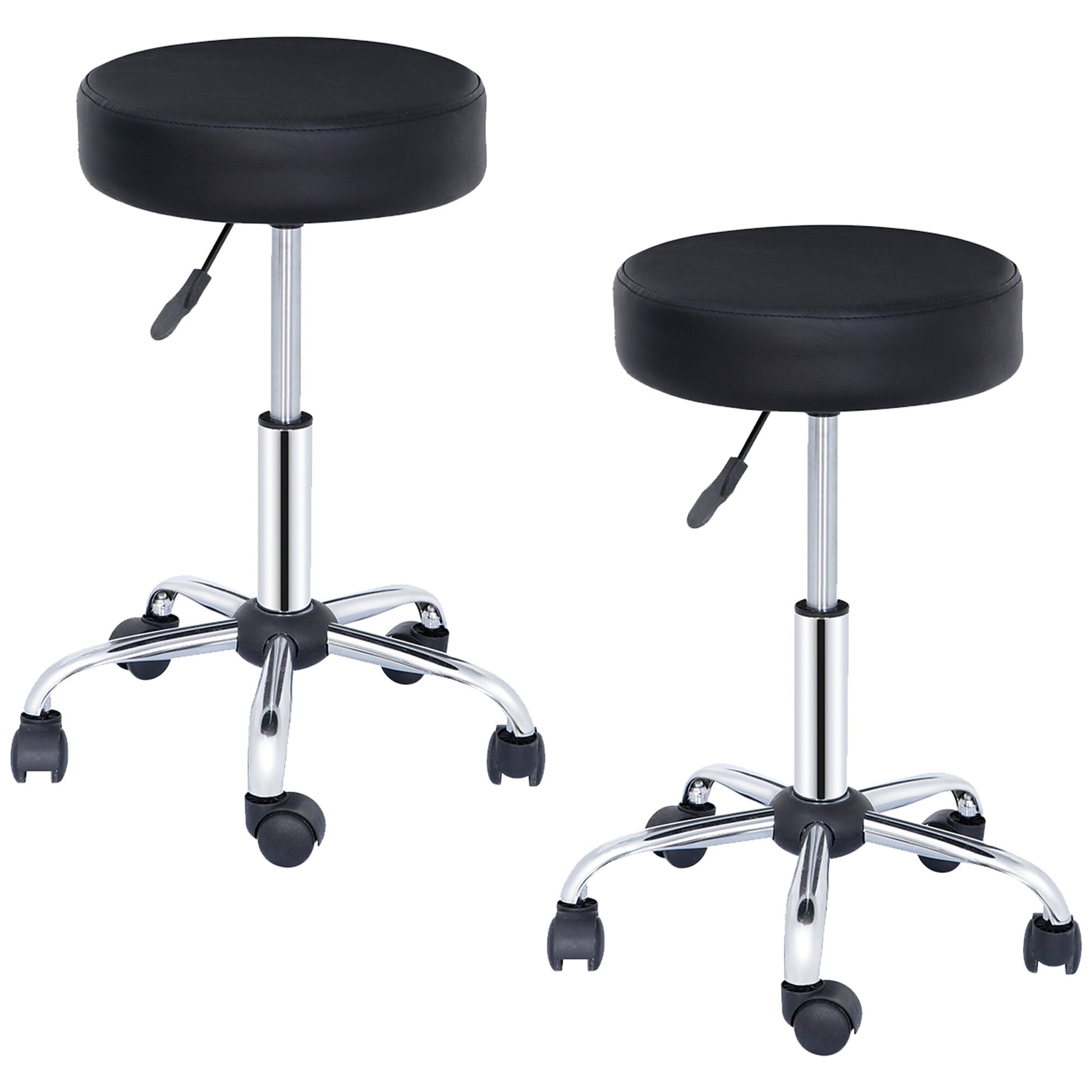 HomGarden Polyurethane Leather Stools, 250 lbs. Capacity, Black