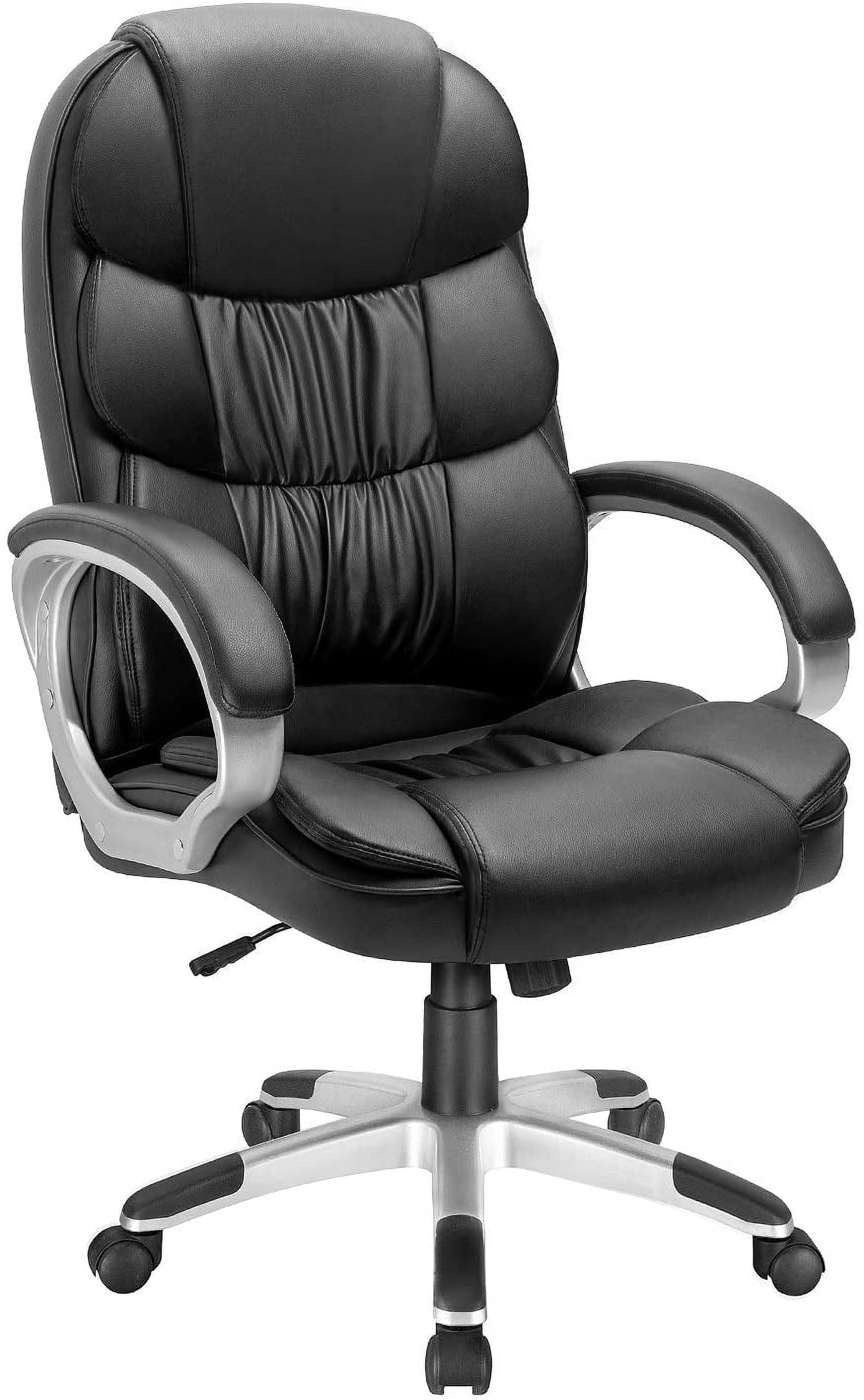 Homall High Back Faux Leather Executive Office Desk Chair with Lumbar Support, Black