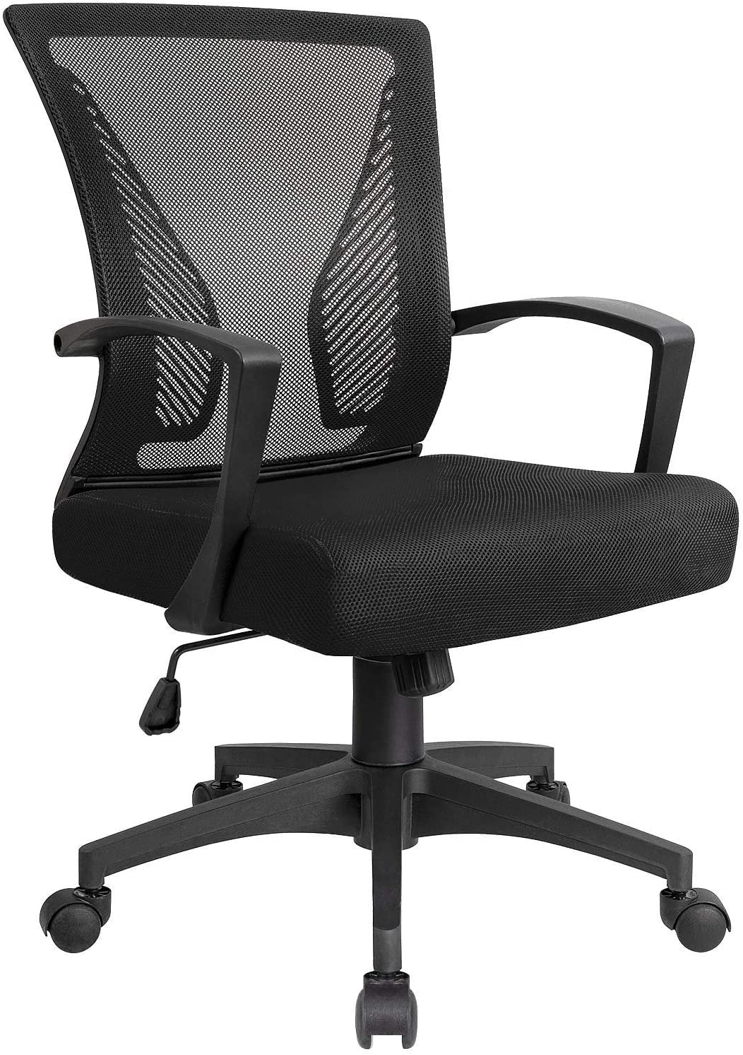 Homall Mid Back Office Chair Computer Ergonomic Mesh Chair Adjustable Mesh Chair with Armrest, Black