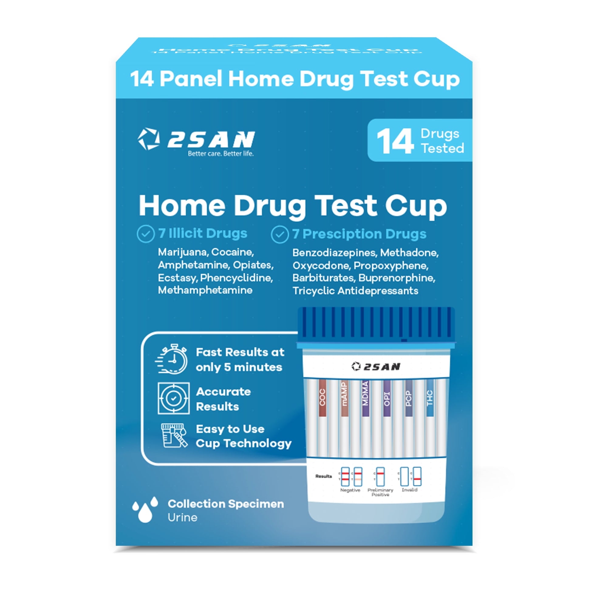 2San Home Multi-Drug Test - 14 Strip