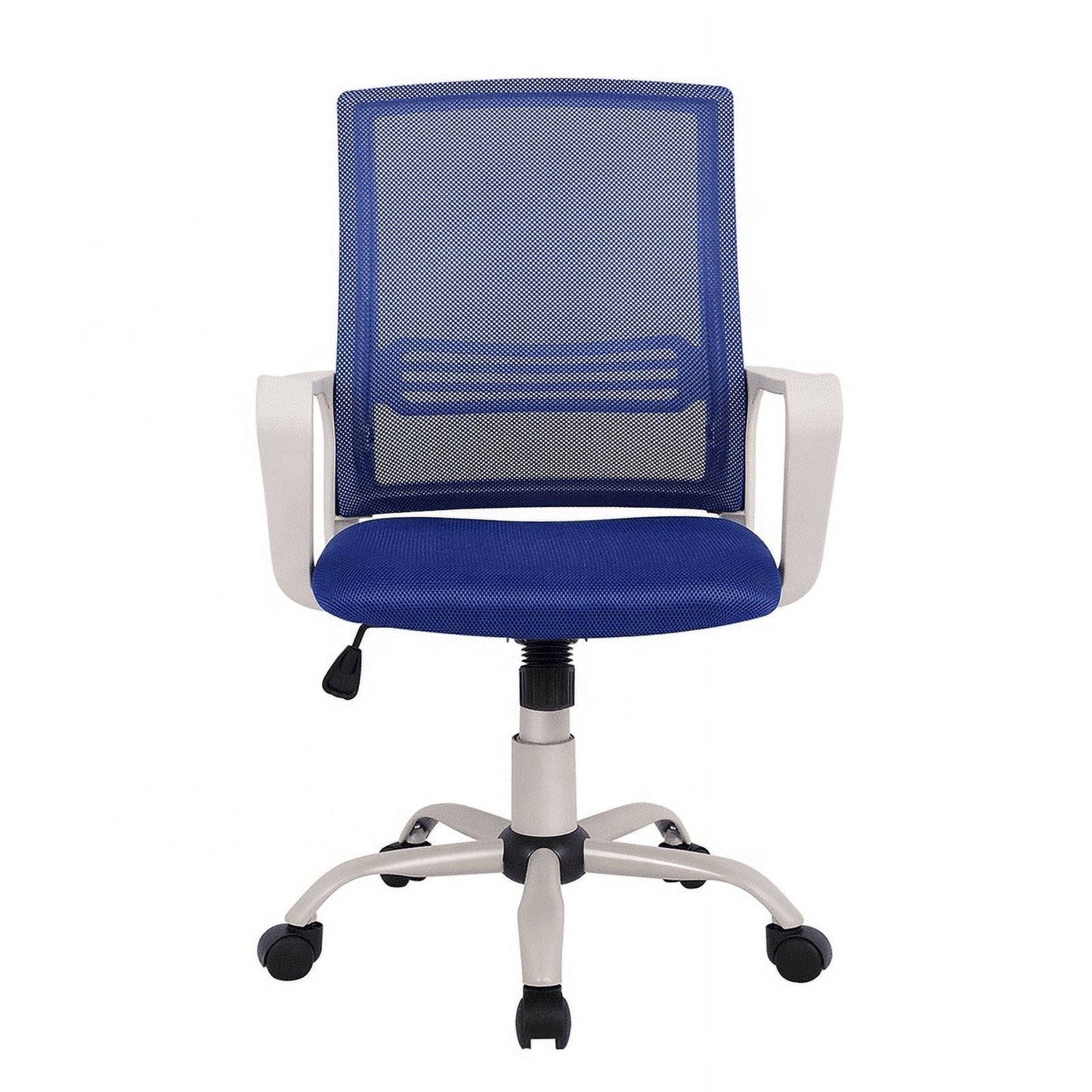 Home Office Desk Chair Computer Chair Mesh Swivel Chair Mid Back Office Chair with Wheels and Arms Blue