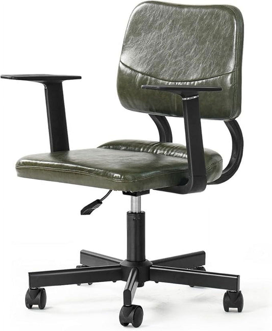 Home Office Desk Chair, Modern Office Chair Mid Back, Swivel Rolling Chair with Wheels, Height Adjustable Computer Tsak Chair, Green