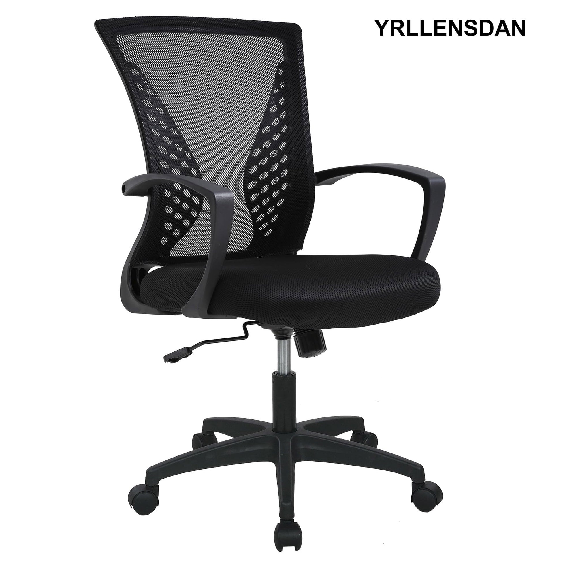 YRLLENSDAN Mesh Office Chair with Wheels Conference Room Chair Mesh Computer Chair for Adults 250lb Rolling Desk Chair with Arms Study Chair Adjustable Height,Black