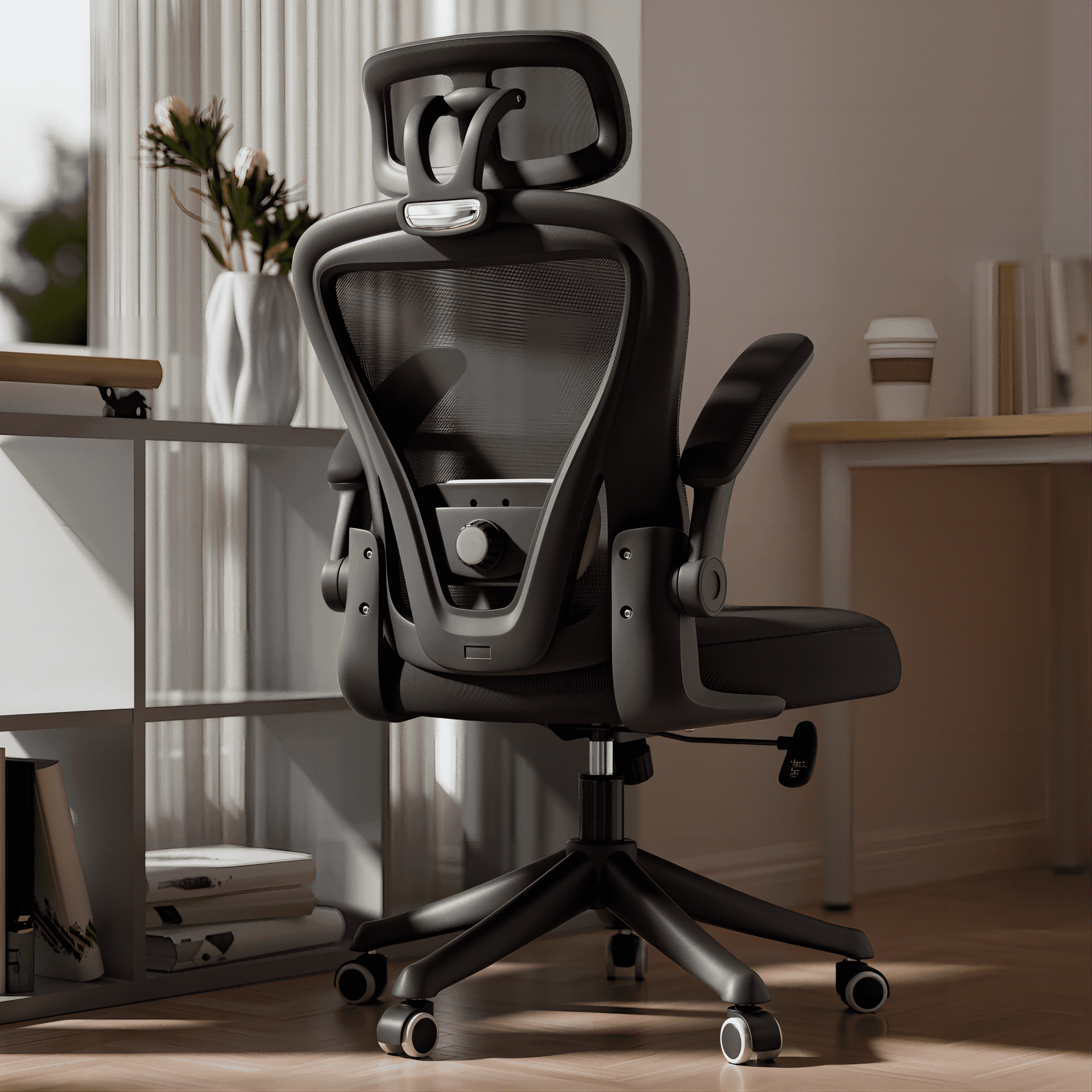 HomeZeer Ergonomic Mesh Office Chair, High Back Executive Office Chair with Lumbar Support, Black