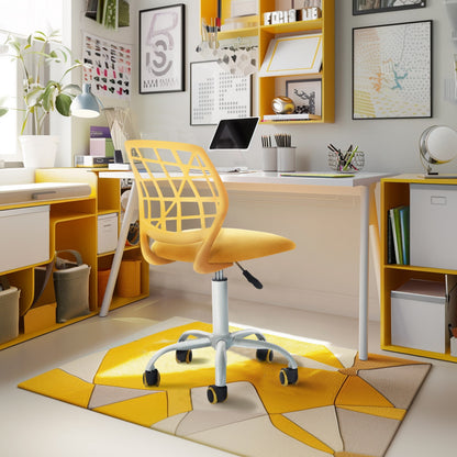 Homy Casa Armless Mesh Desk Chairs, Ergonomic Adjustable Swivel Rolling Office Task Chair Vanity Chair,Lime Yellow