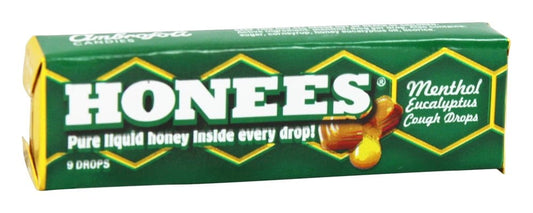 Honees - Liquid Honey Menthol Euclayptus Drops - 9 Lozenges (pack of 3)