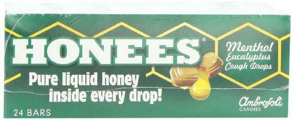 Honees Menthol Eucalyptus Cough Drops, 9-Drop Bars (Pack of 24) (GREEN)