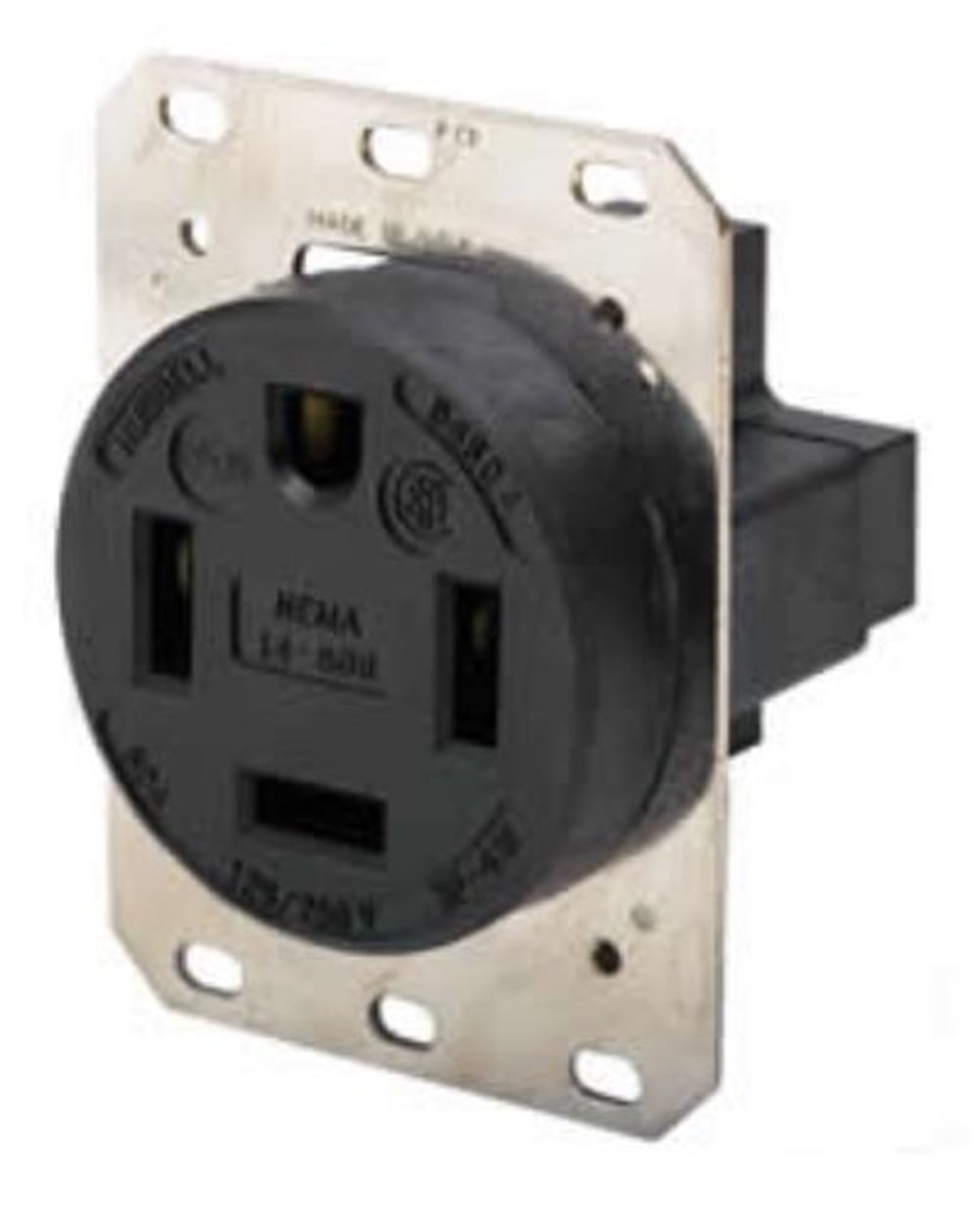 Hubbell Receptacle,Blk,125/250V AC,60 A,14-60R HBL9460A