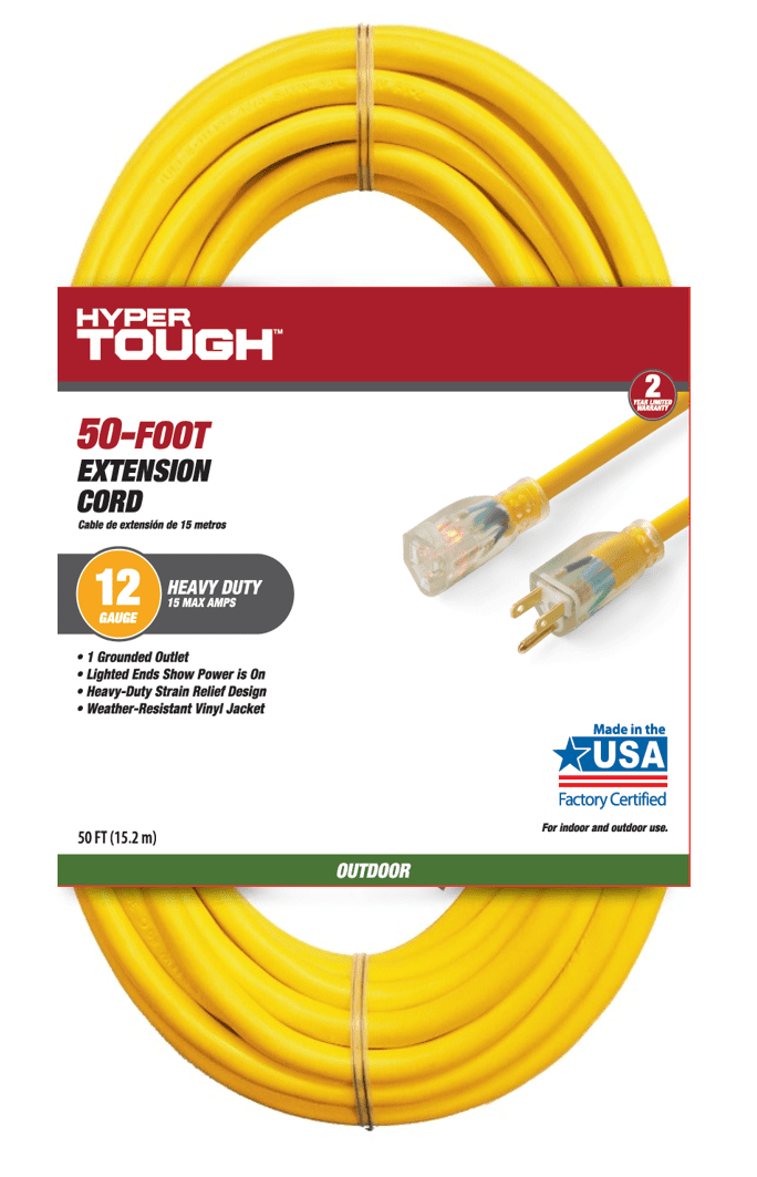 Hyper Tough 12/3 50 Ft Cord