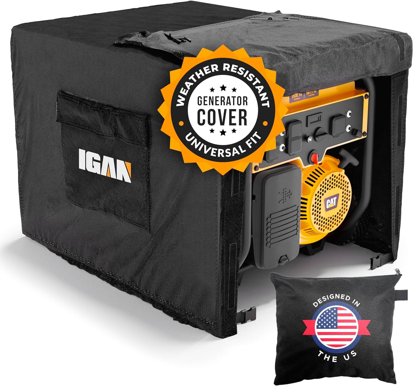 IGAN Value Portable Generator Cover for Severe Outdoor Conditions Universal Cover. Black