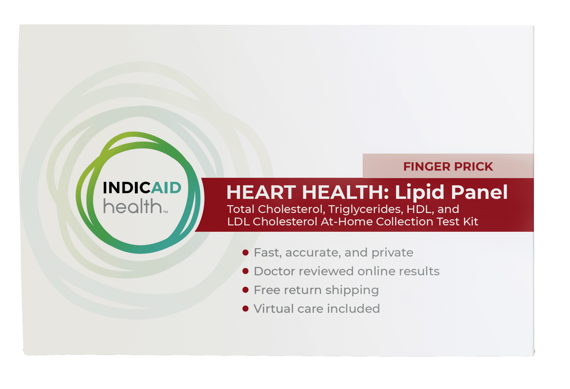 INDICAID health – Heart Health - Lipid Panel At-home collection test from CLIA-Certified Lab – Testing for total cholesterol, triglycerides, HDL and LDL cholesterol – FSA/HSA Eligible