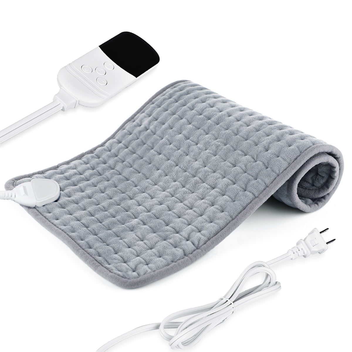 INSMART Heating Pad - Electric Heating Pads - Hot Heated Pad for Back Pain Muscle Pain Relieve - Dry & Moist Heat Option - Auto Shut Off Function(Gray "12x24")