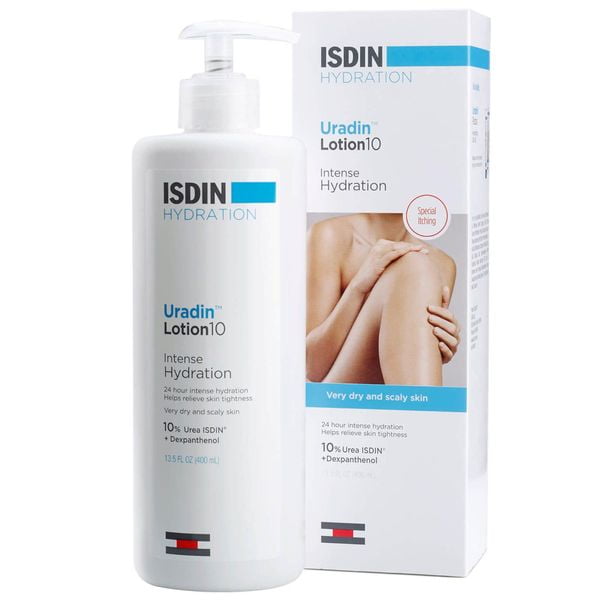 ISDIN Body Lotion Uradin 10, 24 Hour Intense Hydration, Fast Absorbing, 13.5 Fl Oz