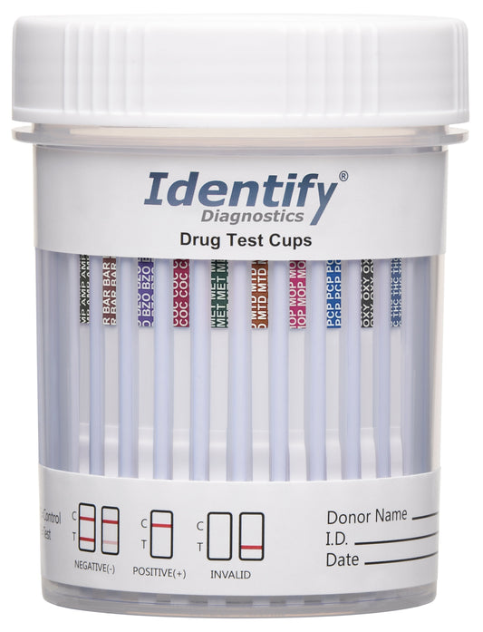 Identify Diagnostics 10 Panel Drug Test Cup - 5 Pack - CLIA Waived Instant Urine Drug Test Kit