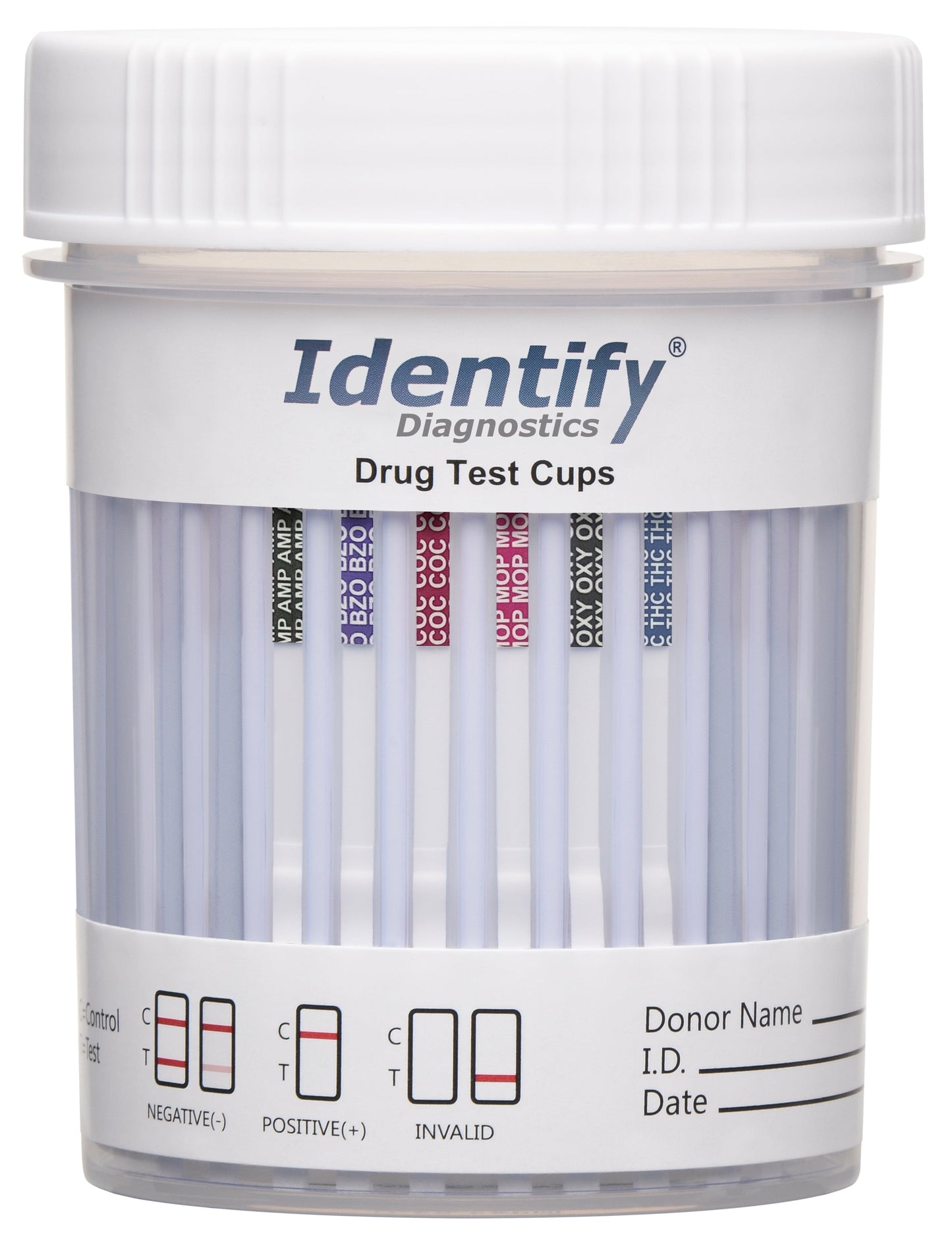 Identify Diagnostics 6 Panel Drug Test Cup - 5 Pack - CLIA Waived Instant Urine Drug Test Kit