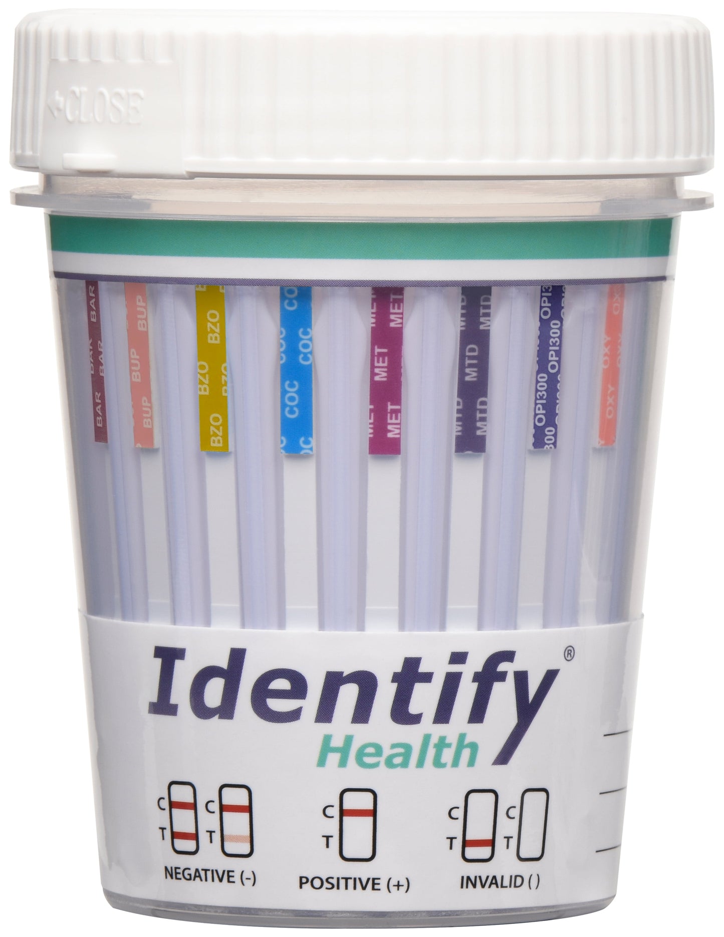 Identify Health 9 Panel Drug Test Cup - 25 Pack - CLIA Waived Instant Urine Drug Test Kit - No THC