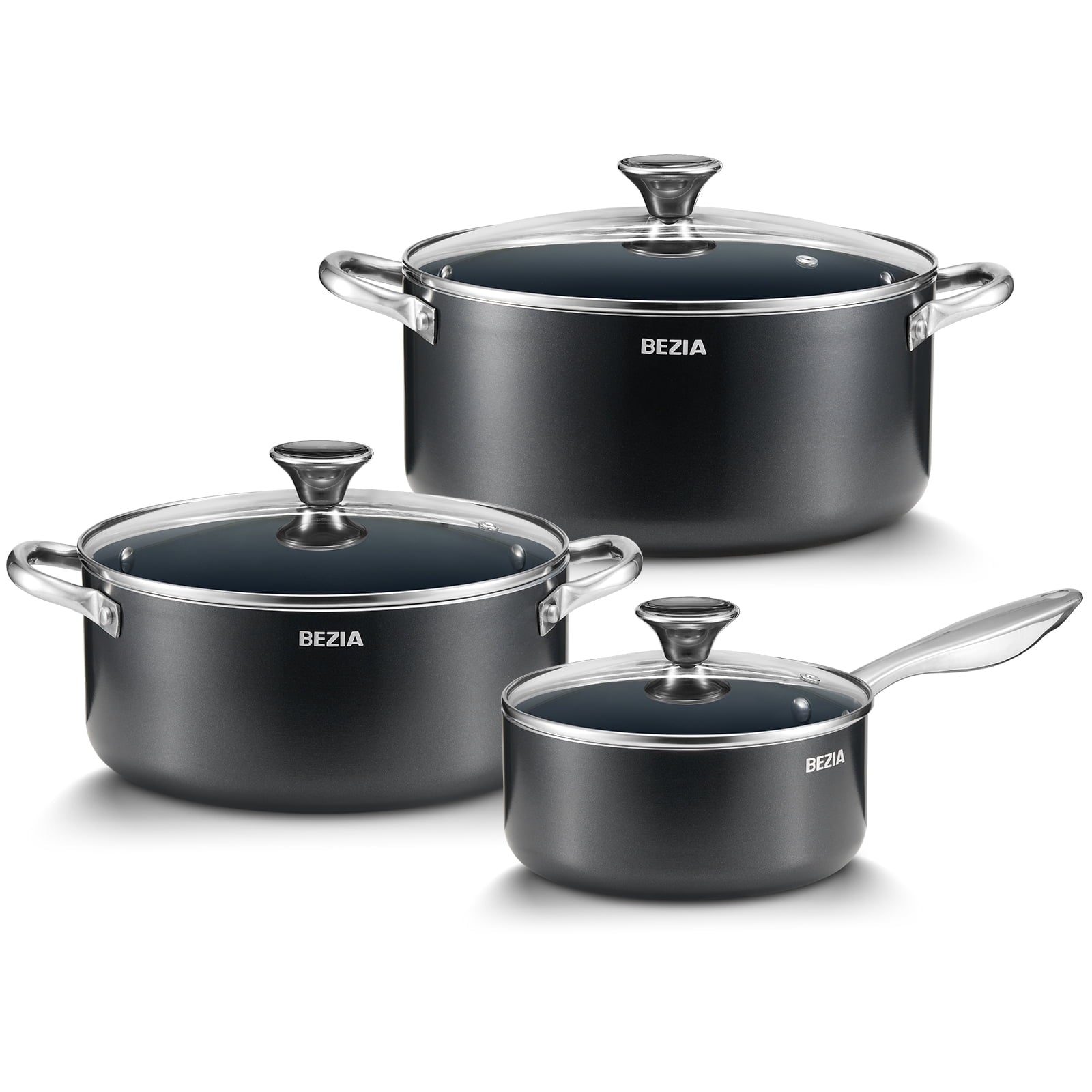 6pcs Induction Cookware Set, Dishwasher Safe Pots and Pans, Compatible with All Stoves, Aluminum