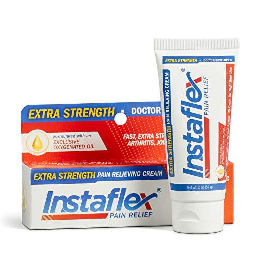 Instaflex Extra Strength Pain Relief Cream, with 2X The Pain-Fighting Ingredients, Rubs Out Your Toughest Muscle and Joint Pain (2 oz)