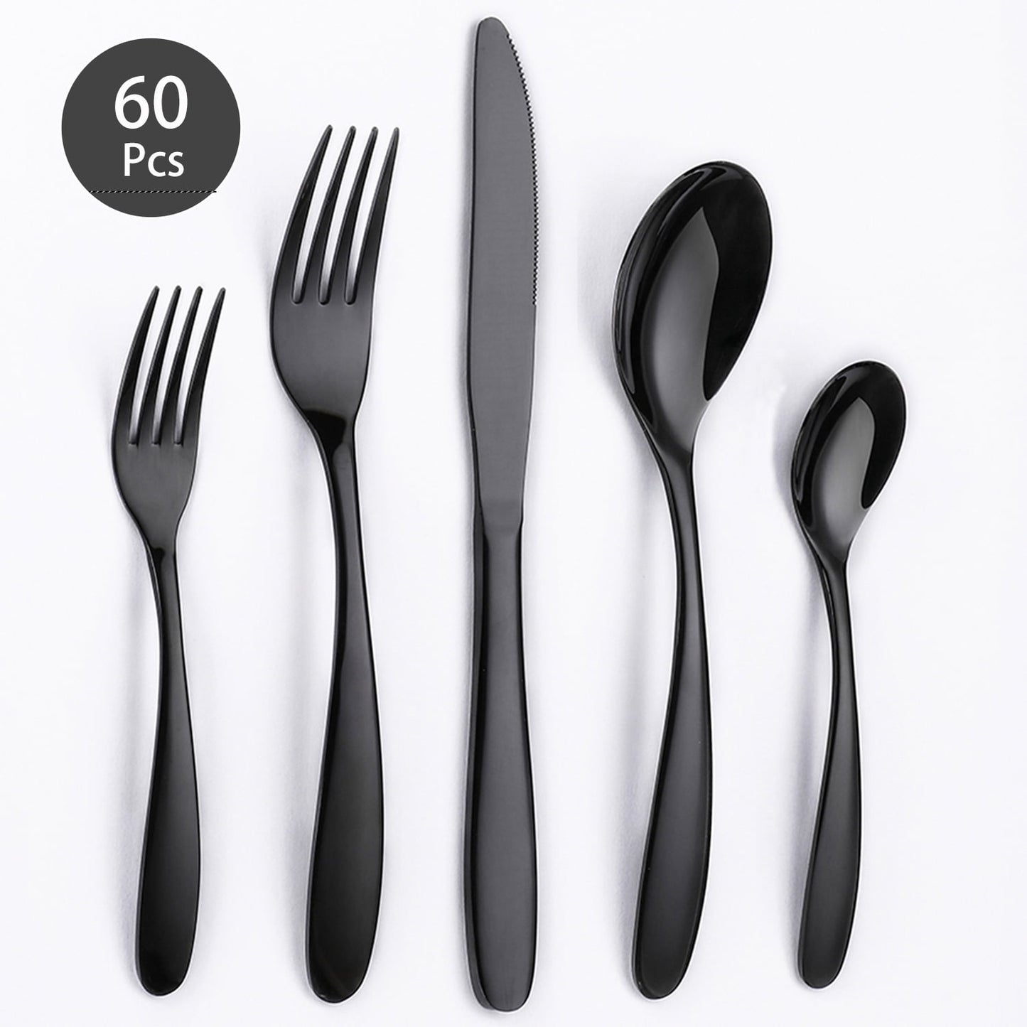 JOW 60-Piece Silverware Set Stainless Steel Flatware Set Service for 8 Tableware Cutlery Set for Home and Restaurant