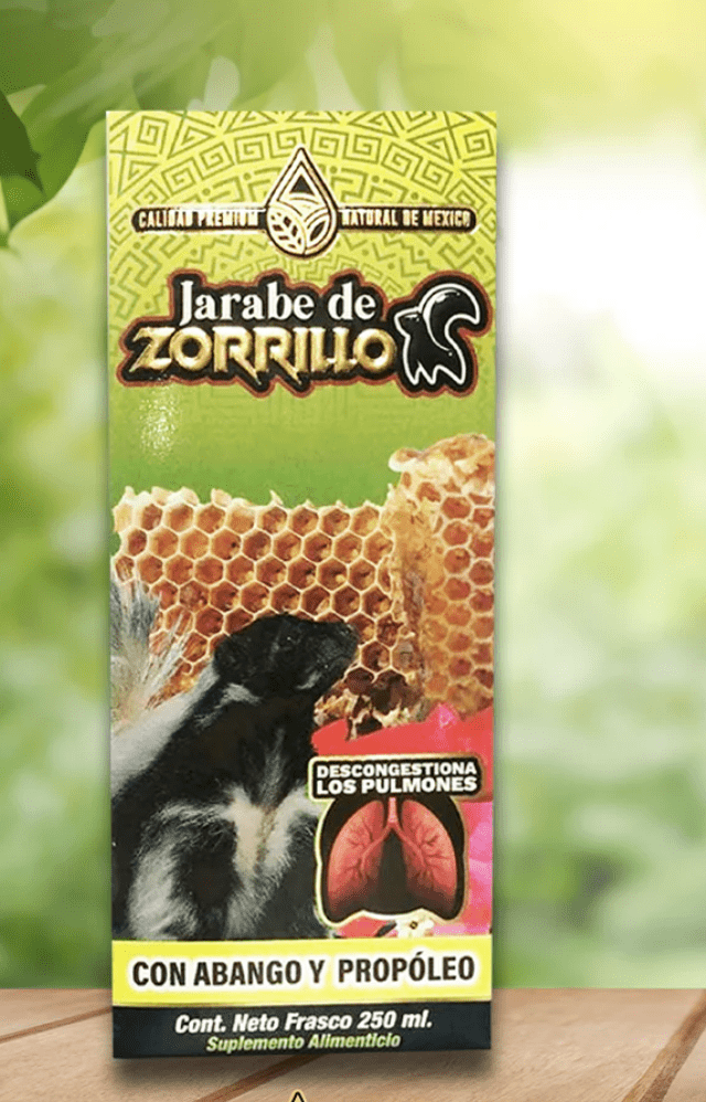 Jarabe de Zorrillo con Abango y Propóleo / Skunk Syrup with Abango and Propolis 250 ml.