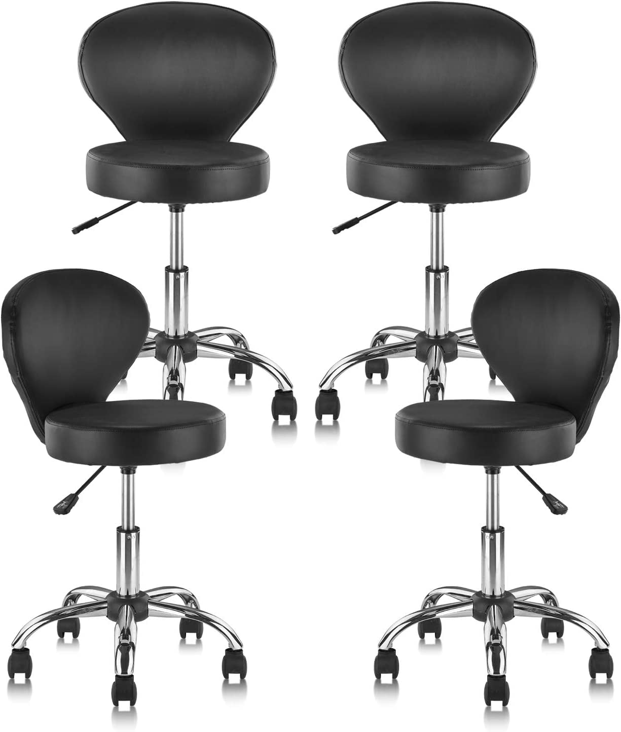 KLASIKA Drafting Chair Rolling Swivel Salon Stool with Back Support Foot Rest Adjustable Hydraulic for Office Massage Facial Spa Medical Tattoo Beauty Barber