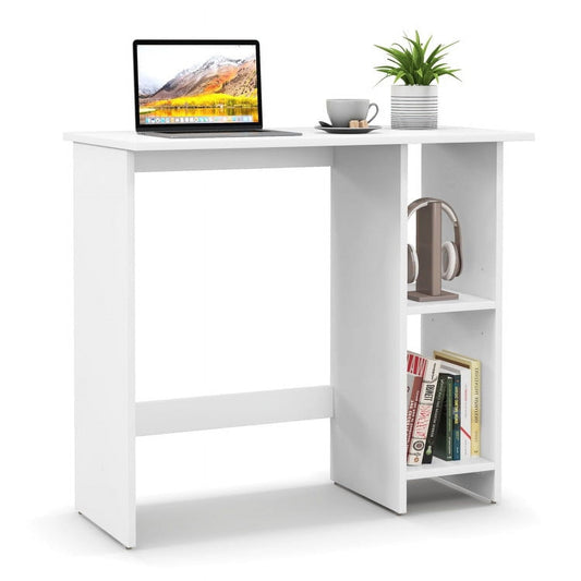 Kadyn Standing Desk, Computer Home Office Desk,Small Computer Desk with Storage and Adjustable Shelf-White