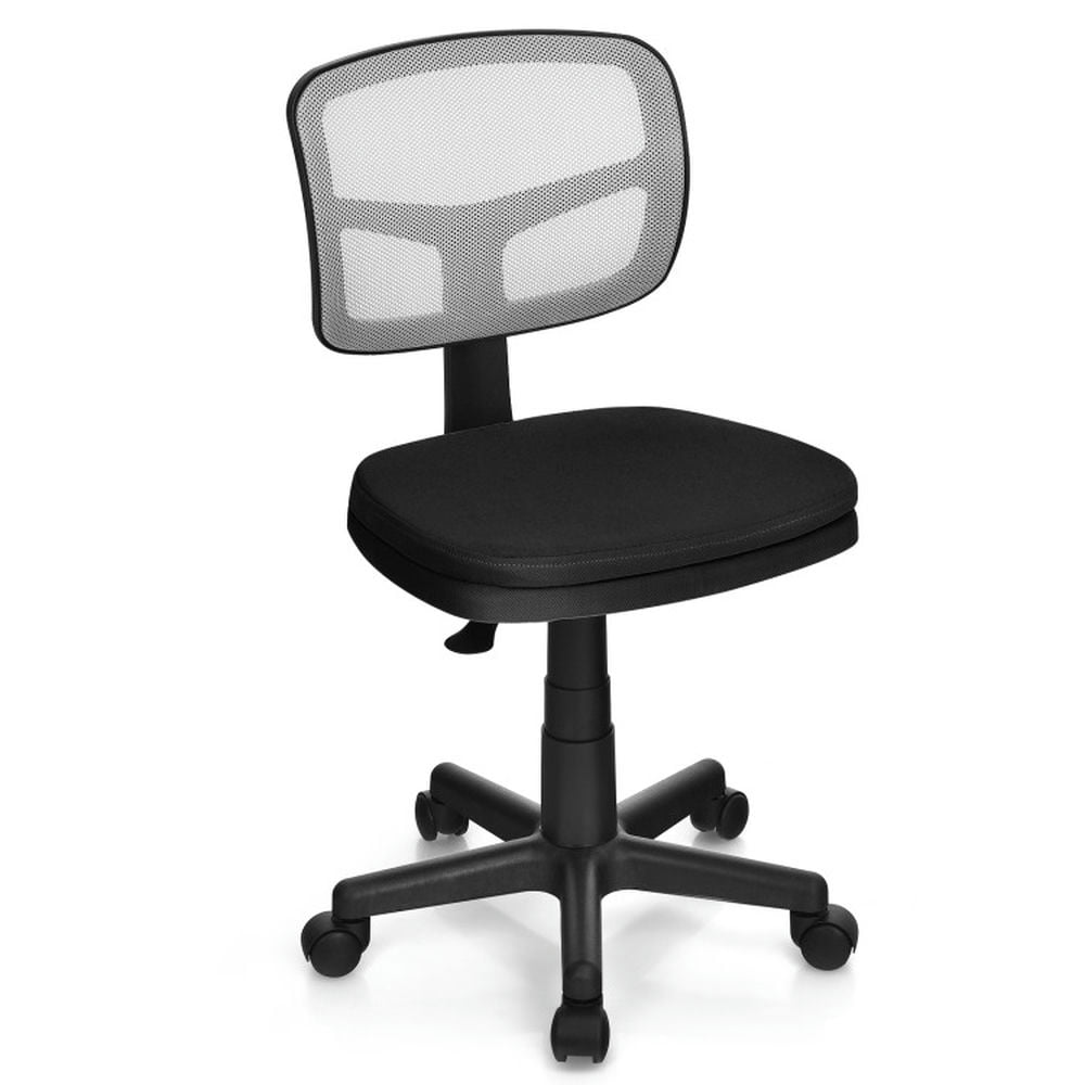 Kadyn Task Office Chair,Home Office Chair,Computer Task Chair,Armless Computer Chair with Height Adjustment and Breathable Mesh for Home Office-Black