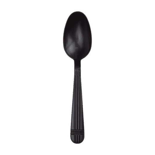 Karat PP Plastic Premium Extra Heavy Weight Tea Spoons - Black - 1,000 ct