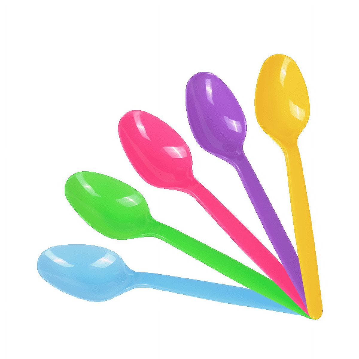 Karat PS Plastic Heavy Weight Tea Spoons - Rainbow - 1,000 ct