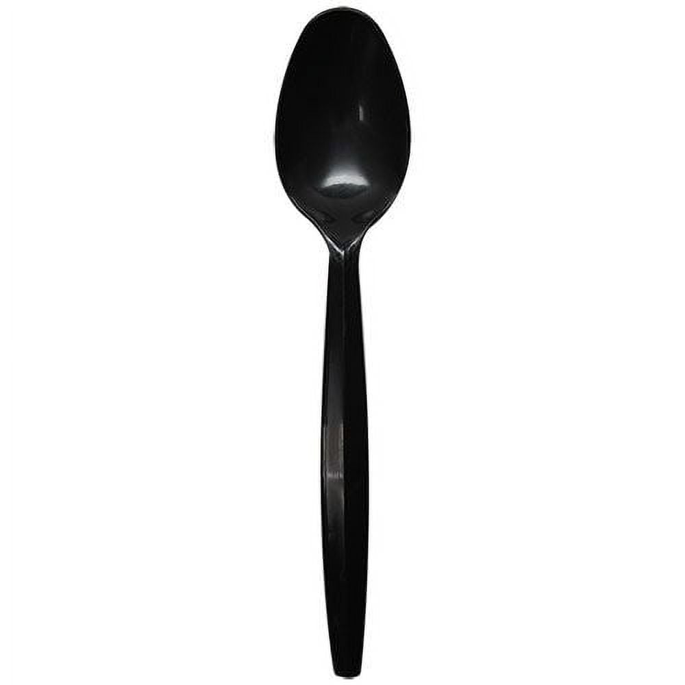 Karat U2013B PP Plastic Medium Heavy Weight Tea Spoons Bulk Box - Black - 1,000 ct