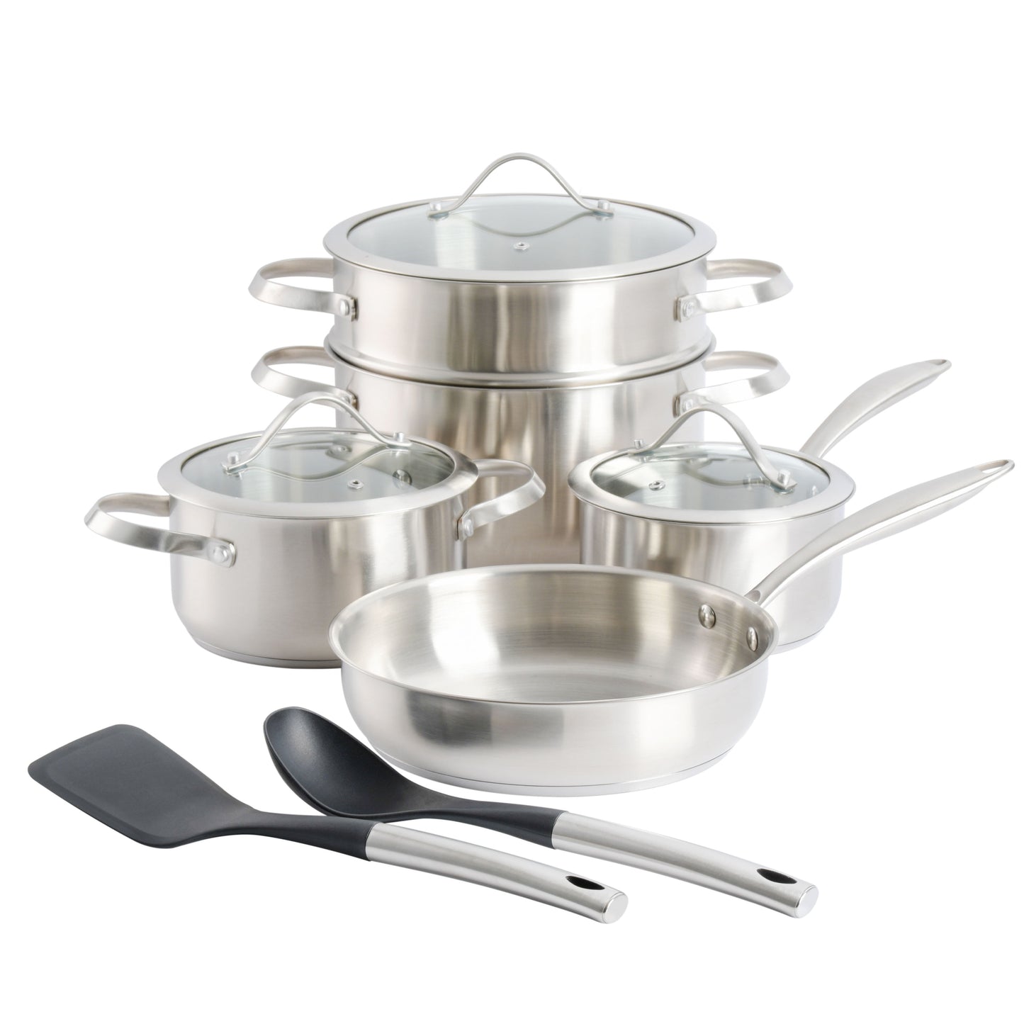 Kenmore Aiden 10-Piece Stainless Steel Cookware Set