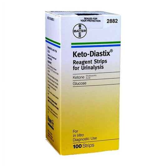 Keto-Diastix Reagent Strips For Urinalysis,Tests For Urine,Glucose And Ketone -100 Ea