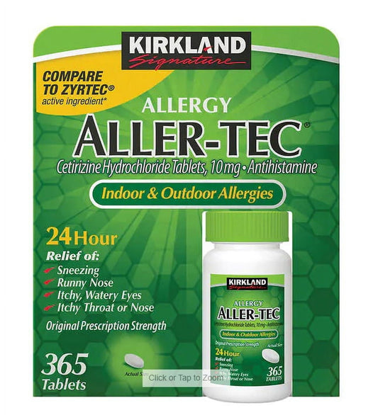 KS Aller-Tec Cetirizine Hydrochloride 10 mg - 365 Tablets