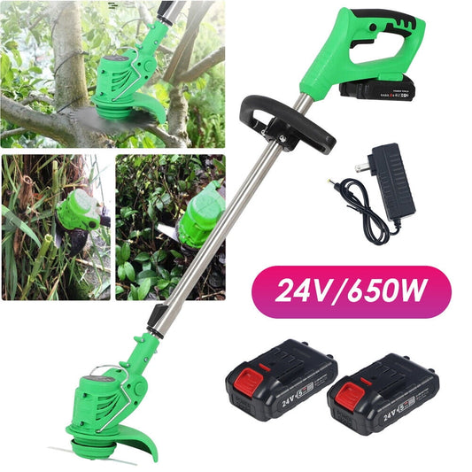 Kqiang Electric Grass String Trimmer Cordless Weed Eaters Lawn Edger Weed Wacker Cutter with 2 Battery