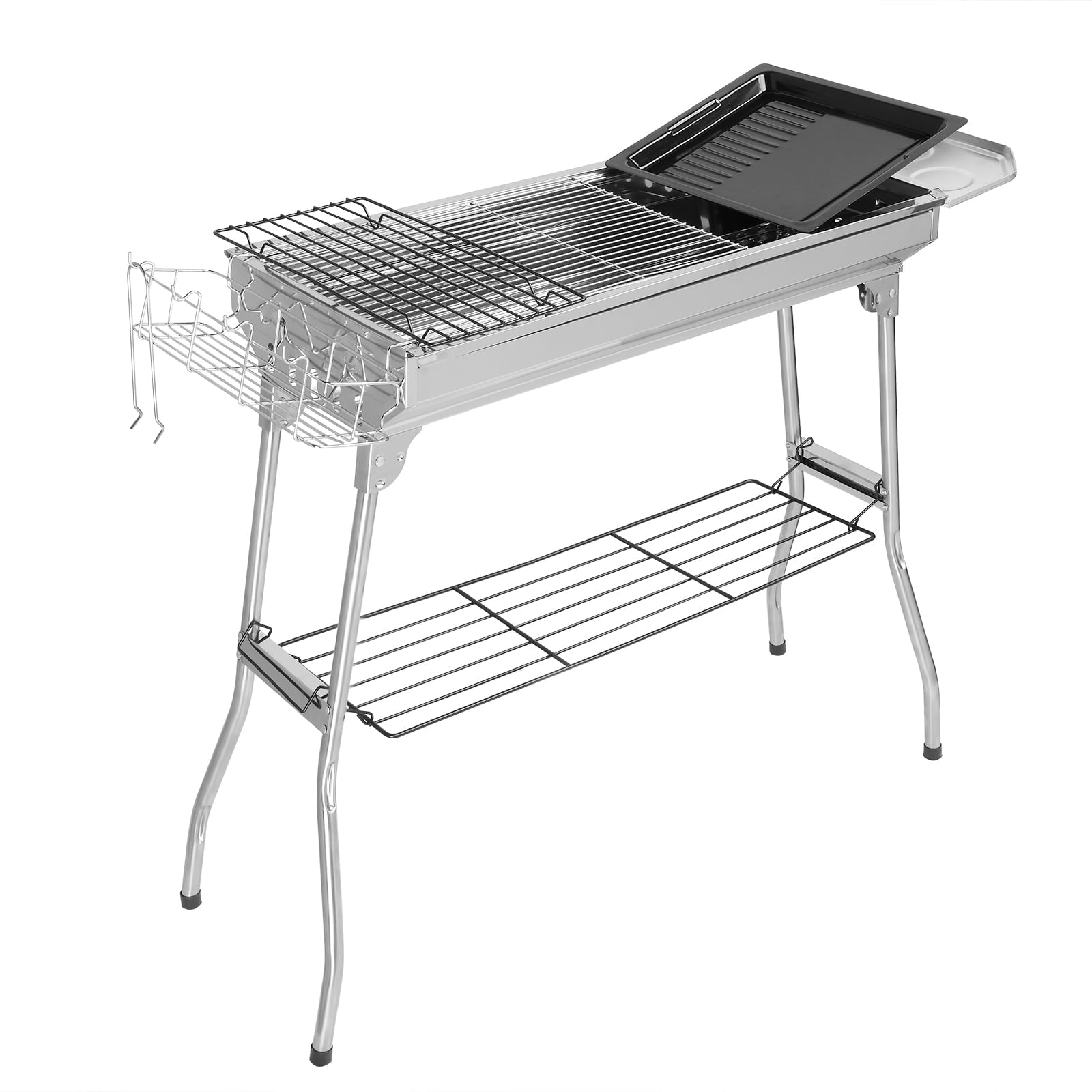 Ktaxon 39'' Grills BBQ Charcoal Grill Stainless Steel Fordable Grills - Silver